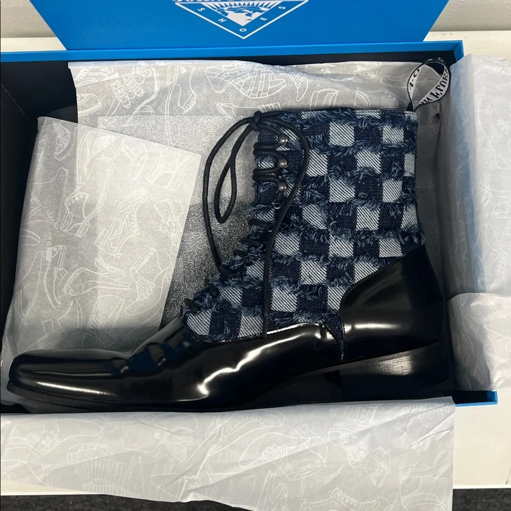 NIB - John Fluevog Executor Castellano Boots – Denim | Men’s Size 11 - Picture 14 of 16